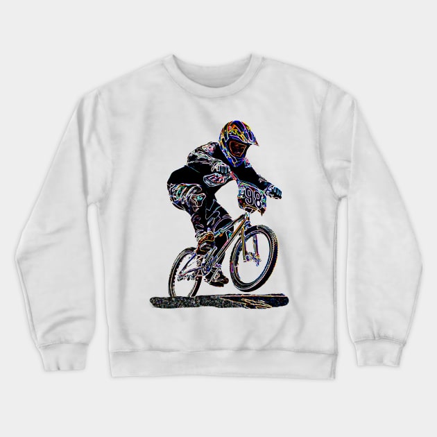 bmx race Crewneck Sweatshirt by rickylabellevie